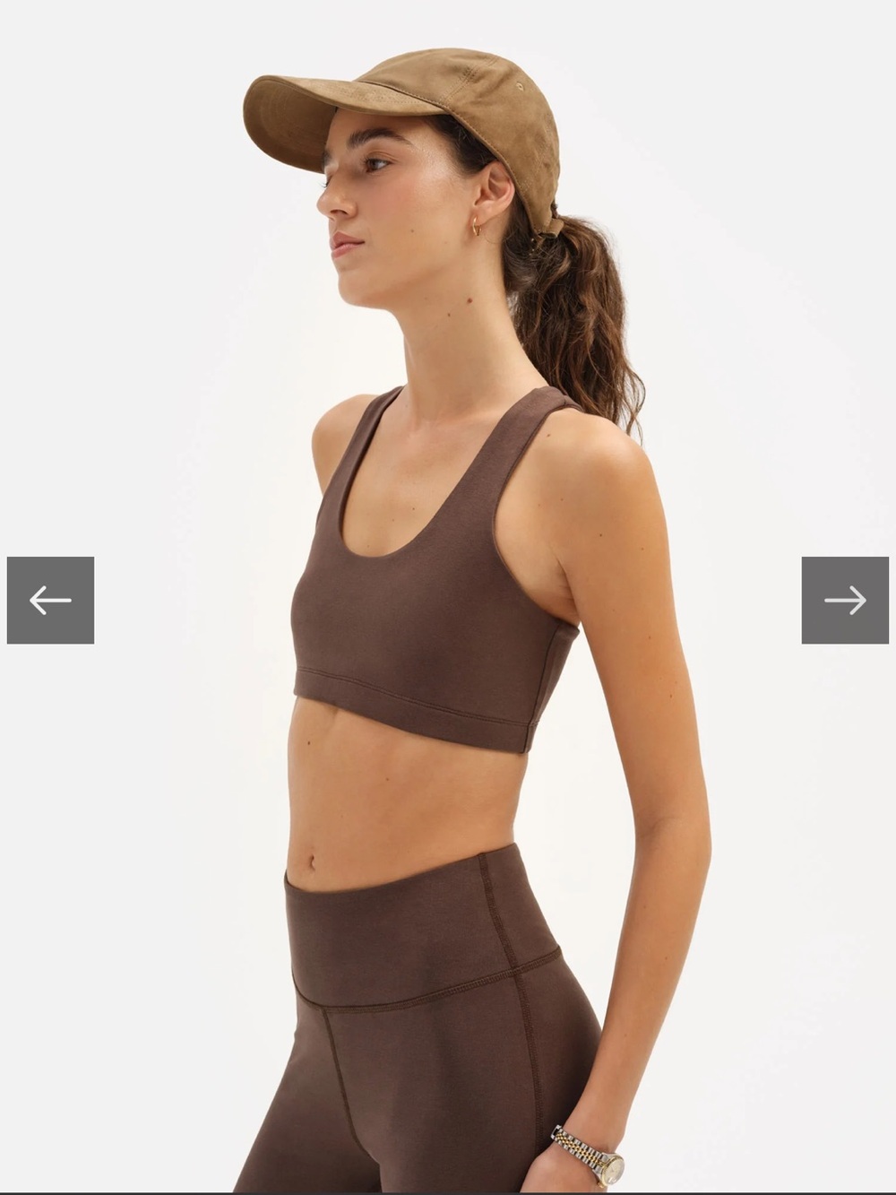 MATE The Label Sports Bra XS Brown Organic Cotton Racerback Sustainable USA Made - Picture 5 of 9